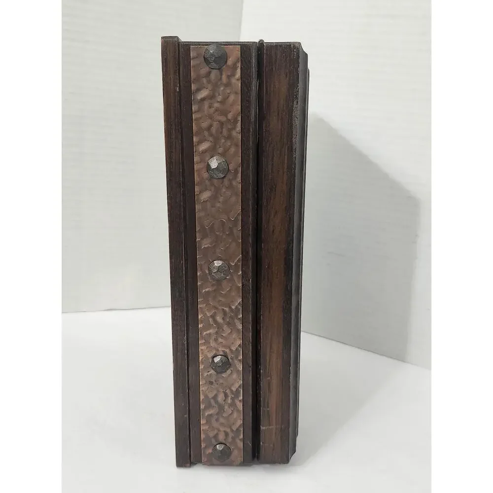 Vintage Acsons Import Co Wood Valet Jewelry Box Heraldic Knight Shield Crest